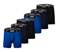 NIKE Herren Boxer Shorts, 6er Pack - Boxers, Cotton Stretch, einfarbig L Blau/Schwarz