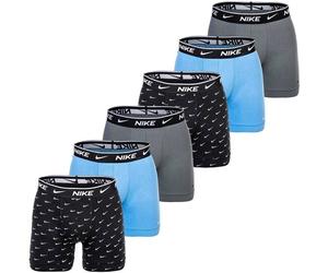NIKE Herren Boxer Shorts, 6er Pack - Boxers, Cotton Stretch, einfarbig L Schwarz/Grau/Blau