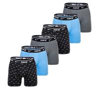 NIKE Herren Boxer Shorts, 6er Pack - Boxers, Cotton Stretch, einfarbig Schwarz/Grau/Blau M