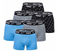 NIKE Herren Boxer Shorts, 6er Pack - Trunks, Logobund, Cotton Stretch Schwarz/Grau/Blau / L L Mehrfarbig
