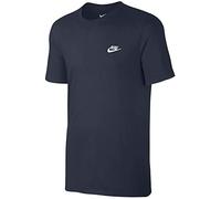 Nike Herren Club Embroidered Futura T-Shirt, Blau (Dark Obsidian/Weiß), L