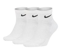 NIKE Herren Damen Dri FIT Sport Freizeit Socken Kurzsocken 3er Pack SX7667 100, Größe:L = 42-46, Farbe:100 White/Black - Weiß
