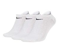 NIKE Herren Damen Value No Show Füsslinge Sportsocken 3er Pack Socken SX7673 SX7678, Größe:M = 38-42, Farbe:100 White/Black - Weiß