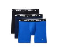 Nike Herren Essential Cotton Stretch W/Fly Boxer Brief Underwear (3-Pack) Retroshorts, Obsidian, Game Royal, Schwarz, XX-Large