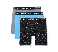 Nike Herren Essential Cotton Stretch W/Fly Trunk Underwear (3-Pack) Badehose, Swoosh Print/Cool Grey/University Blue, XX-Large