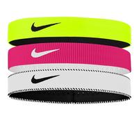 Nike Herren Flex Classic Wide Headbands 3er Pack Stirnbänder Running Fitness Training Sport Haarband Set breit, Volt/Vivid Pink/Black, One Size