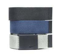 Nike Herren-Golfgürtel, 3er-Pack, Schwarz/Grau/Marineblau, Mattschwarz, One-Size up to 42"