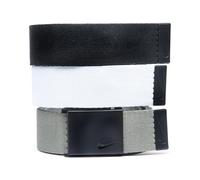 Nike Herren-Golfgürtel, 3er-Pack, Schwarz/Weiß/Grau, Mattschwarz, One-Size up to 42"