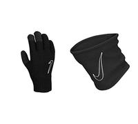 Nike Herren Herren Handschuhe Knitted Tech and Grip Handschuhe, 091 Black/Black/White, L/XL, 9317-27 & Unisex Ya Nackenw rmer, Schwarz, Einheitsgröße EU