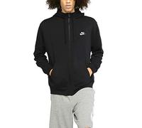Nike Herren Hoodie Mit Durchgehendem Reißverschluss Sportswear Club Fleece, Black/Black/White, L-T, BV2645-010