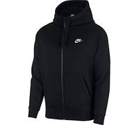 Nike Herren Hoodie Mit Durchgehendem Reißverschluss Sportswear Club Fleece, Black/Black/White, XL, BV2645-010