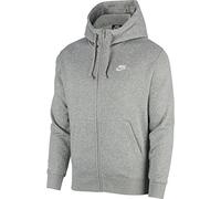 Nike Herren Hoodie NSW Club Fz Bb, Dk Grey Heather/Matte Silver/W, XL, BV2645
