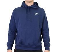 Nike Herren Hoodie Sportswear Club Fleece, Midnight Navy/Midnight Navy/White, XL, BV2654-410