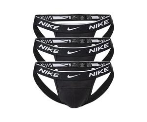 NIKE Herren Jockstrap, 3er Pack - Jocks, Tanga Slip, Stretch Cotton Schwarz L