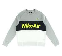 Nike Herren Long Sleeved T-Shirt M NSW Air CRW FLC, LT Smoke Grey/White/Black/(Volt), XS, CJ4827