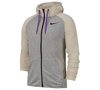 Nike Herren M NK Dry Hoodie FZ Fleece Sweatshirt, Grey Heather/Pale Ivory/Bright Violet, 2XL