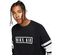 Nike Herren M NSW AIR Crew FLC Long Sleeved T-Shirt, Black/White/Grey Heather, XS