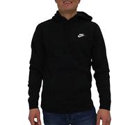 Nike Herren M Nsw Hoodie Po Flc Club Kapuzenpullover, Schwarz (Black/Black/White), L