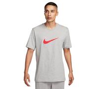 Nike Herren M NSW Sp Ss Top, Dk Grey Heather/Fire Red, FN0248-064, L