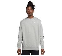 Nike Herren NSW Repeat FLC Crew Bb Langarmshirt, Dk Grey Heather/White, XXL