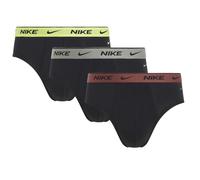 Nike Herren Slip 3er Pack Brief Mehrfarbig, Schwarz Gummiband Bunt, M