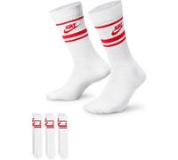 NIKE Herren Socken Sportswear Dri-FIT Everyday Essential (3 Paar) (DX5089) L WHITE/UNIVERSITY RED/UNIVERSITY RED