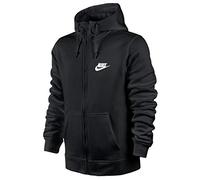 Nike Herren Sportswear Club Fleece Hoodie Mit Durchgehendem Reißverschluss, Black/Black/White, L EU