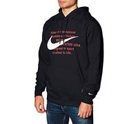 Nike Herren Sweatshirt M NSW Swoosh Hoodie PO BB, Black/(White), L, CJ4861