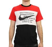 NIKE Herren T-Shirt M NSW Swoosh Tee SS, Black/University red/White, M, CU9736