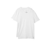 Nike Herren-Unterhemden, Baumwolle, Stretch, kurzärmelig, Rundhalsausschnitt, 2 Stück, Weiss/opulenter Garten, Klein