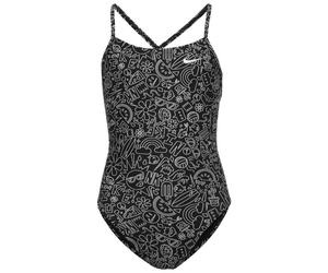 Nike HYDRASTRONG MULTI PRINT Mädchen Badeanzug, schwarz, größe L