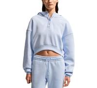 NIKE Sportswear Phoenix Fleece Oversize Cropped Henley Hoodie Damen 407 - hydrogen blue/sail M