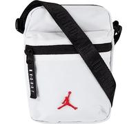 Nike Jordan Airborne Festival Bag - Unisex Crossbody mit Reißverschlussfächern, verstellbarem Gurt & kompakter Alltagsaufbewahrung, Weiß | Rot, Small
