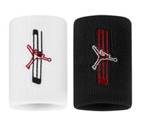 Nike Jordan Jumpman Wristbands 2er Pack Graphic - Basketball Schweißbänder - Sport Wristbands für Training & Spiel, Black/White/Gym Red, One Size