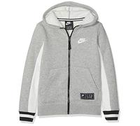 Nike Jungen Air Full Zip Hoodie, Dk Grey Heather/Sail/Black, XS EU
