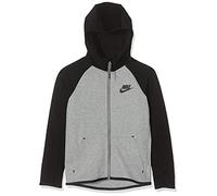 Nike Jungen B NSW TCH FLC FZ Essentials Sweatshirt, dk Grey Heather/Black, XL