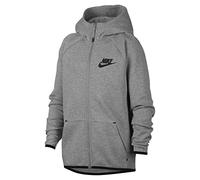 Nike Jungen B NSW TCH FLC FZ Essentials Sweatshirt, dk Grey Heather/Black, XS