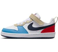 Nike Jungen Court Borough Low RECRAFT (PS) Sneaker, White/Thunder Blue-Lt Crimson, 34