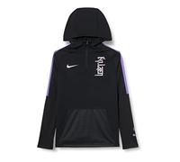 Nike Jungen Km Y Nk Dry Hoodie Sweatshirt, Black/Fierce Purple/(Hologram), 8 Jahre EU