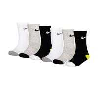 Nike Kinder 6Pk Smiley Crew Socken, Grey Heather, 5/7 Jahre