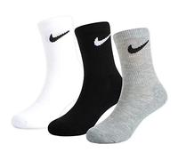 Nike Kinder Basic Pack Crew 3Pk Socken, White/Dk Grey Heather, 5/7 Jahre