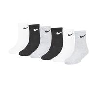 Nike Kinder Colorful Pack Crew Socken, White/Dark Gray Heather, 5/7 Jahre