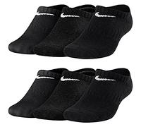 Nike Kinder Cushion Socken 6 Paar Youth Kids Everyday Cushioned No Show SX6843 Sneakersocken Weiß Bunt Schwarz, Farbe:Schwarz, Größe:38-42