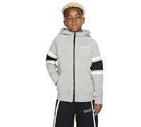 Nike Kinder Hoodie Air Full Zip, Dk Grey Heather/Black/White/Wh, S, BV3590