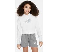 NIKE Kinder Kapuzensweat G NSW AIR FT CROP HOODIE (DM8372) S WHITE/CRIMSON BLISS/WORN BLUE