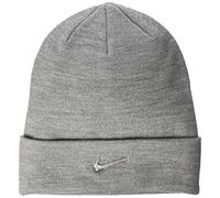 Nike Kinder Metall Swoosh Beanie, Carbon Heather/Metallic Silver, XL