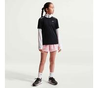 Nike Kinder Miler Dri-FIT Short-Sleeve Top, Black/Reflective Silv, 7/8 Jahre