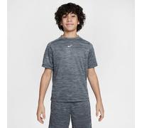 NIKE Kinder Shirt B NK DF MULTI SS TOP LBR HTHR (HJ3771) S BLACK/LT SMOKE GREY/WHITE