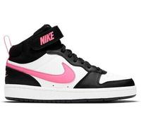 NIKE Court Borough Mid 2 Sneaker, Black/Sunset Pulse-White, 38.5 EU