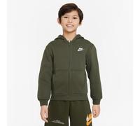 Nike Kinder Sweatjacke Big Kids Club Fleece FZ Hoodie FD3004-325 137-147 Cargo Khaki/White